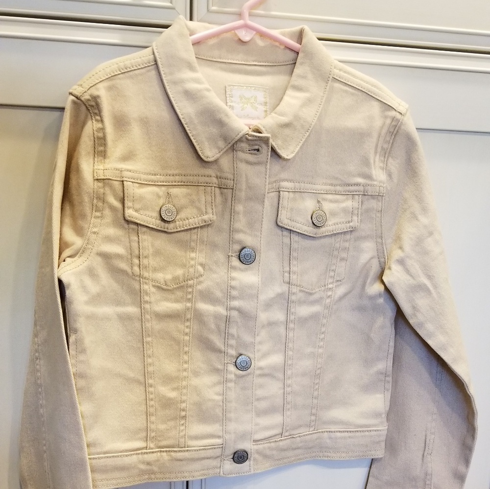 New Gymboree white, gold jean jacket